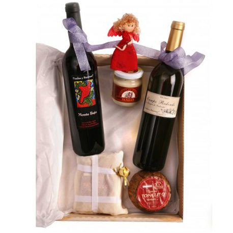 Lote Gourmet o Cesta de Navidad con Quesos y Vinos de Fanbar. Samper de Calanda, Teruel. Quesos y vinos artesanos. Máxima calidad. Cesta Regalo Gourmet